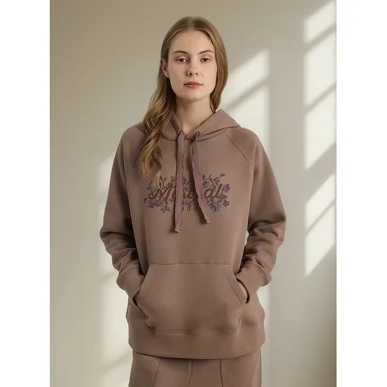 Buzo Canguro Estampado Logo Frisa Mujer Mistral 48032a