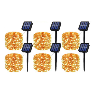 Tira De Luces Led Con Panel Solar Impermeables 6pcs 20m Tira De Luces Led Con Panel Solar Impermeables 6pcs 20m