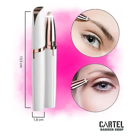Caneta Depilador Sobrancelha Elétrico Super Premium Cor Branco Cartel Barber Shop 127/220v