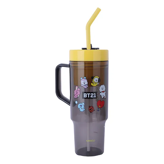 Miniso Vaso Con Tapa Y Popote Bt21 Térmico Acero Inoxidable 