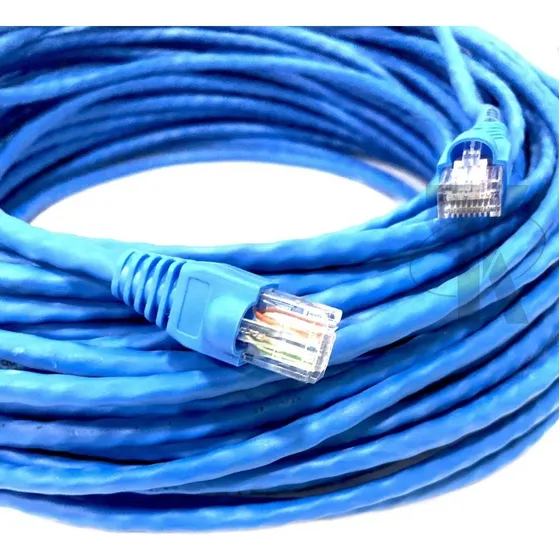 ! Cabo De Rede Internet Lan Utp Montado --- 60m Cor Azul