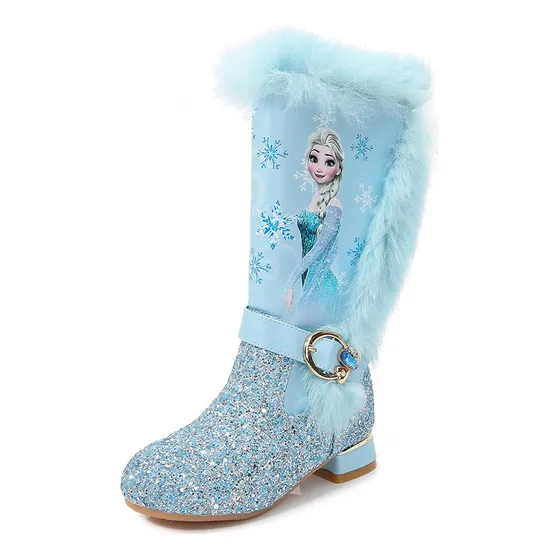 Botas De Tacón Alto Para Niñas, Altas Para Niños De Otoño E