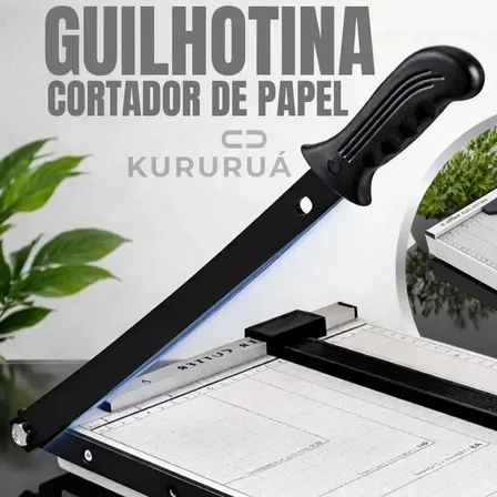 Cortador Manual Guilhotina Profissional A4 Em Metal 30cm Papel, B5, A5, B6 E B7 Trava E Guias Marca Kururuá