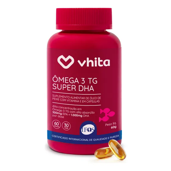 Ômega 3 Super Dha 1000mg Tg - 60 Cápsulas - Vhita