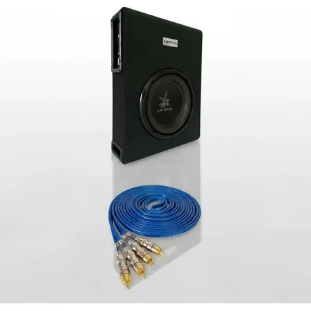 Caixa Amplificada 8 Slim Corzus Cxs 200 +cabo Rca Cor Preto