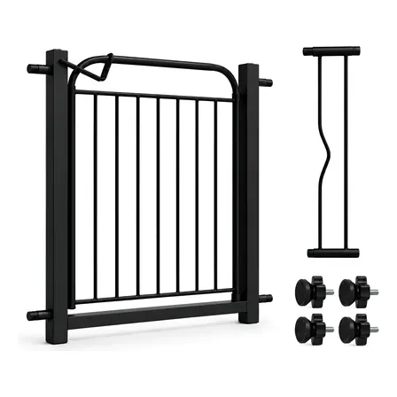 Portão Segurança Pet Cães Bebê 68 A 83cm Escada Reforçado Preto