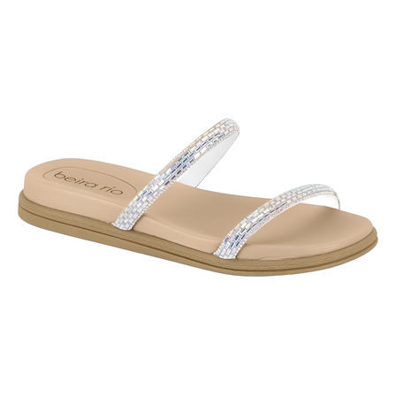 Sandalia Beira Rio Feminina Papete Strass Pedraria Conforto Sandalia Beira Rio Feminina Papete Strass Pedraria Conforto