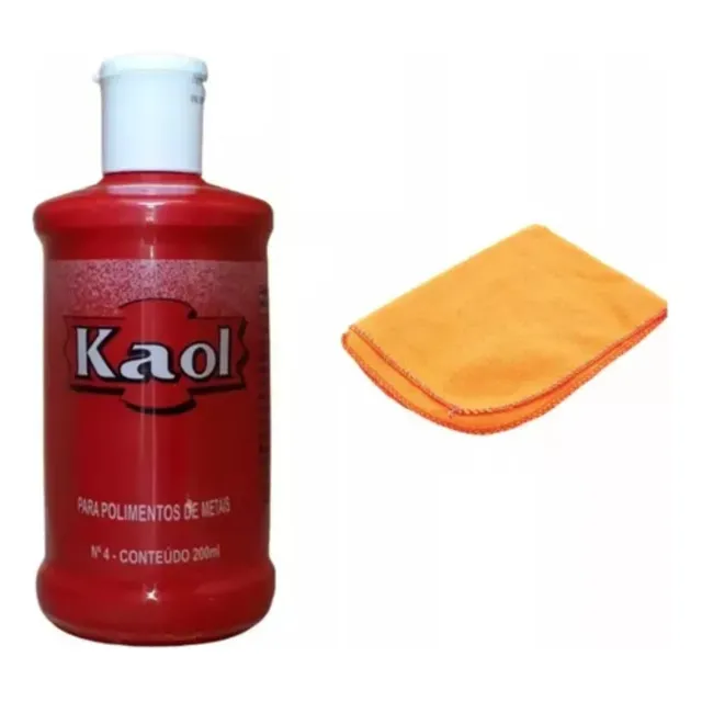 Kaol Polidor Limpeza Brilho Metais Inox Prata Ouro 200ml