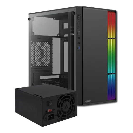 Gabinete Fusion Ii Gi440: M-atx, 500w, Usb 3.0, Rgb Vertical