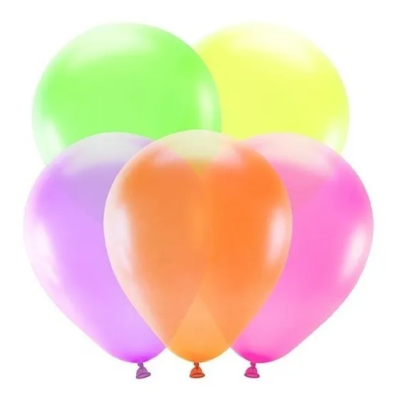 Globo Neón X50 Surtidos Cotillón Flúor 12 Pulgadas