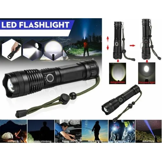 Linterna Táctica/militar Led Cree T6 Zoom Recargable Batería