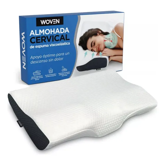 Almohada Ortopédica Cervical Woven Soporte Ergonómico De Espuma Viscoelástica