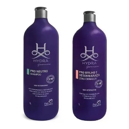 Shampoo Neutro + Condicionador Brilho E Desembaraço 1l Hydra