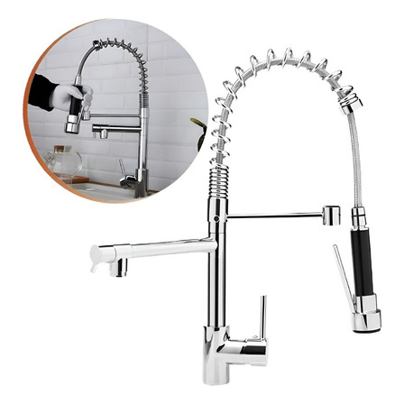 Torneira Monocomando Cozinha Com Arejador 2 Jatos Gourmet Luxo Acabamento Brilhante Cor Prateado Torneira Monocomando Cozinha Com Arejador 2 Jatos Gourmet Luxo Acabamento Brilhante Cor Prateado