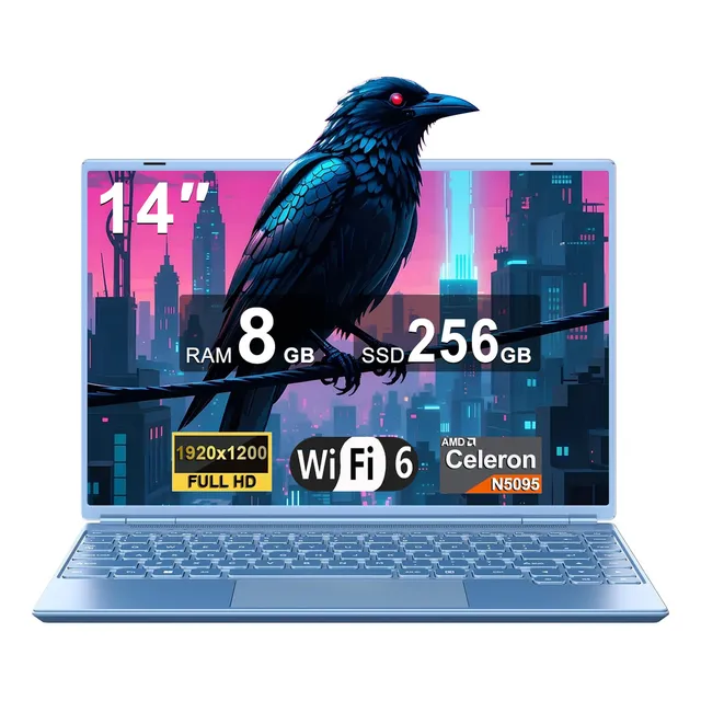 Laptop Ultrabook 8GB Ram 256GB SSD admite expansión 1TB Intel Celeron N4020 resolución 1920 x 1080 mouse inalámbrico