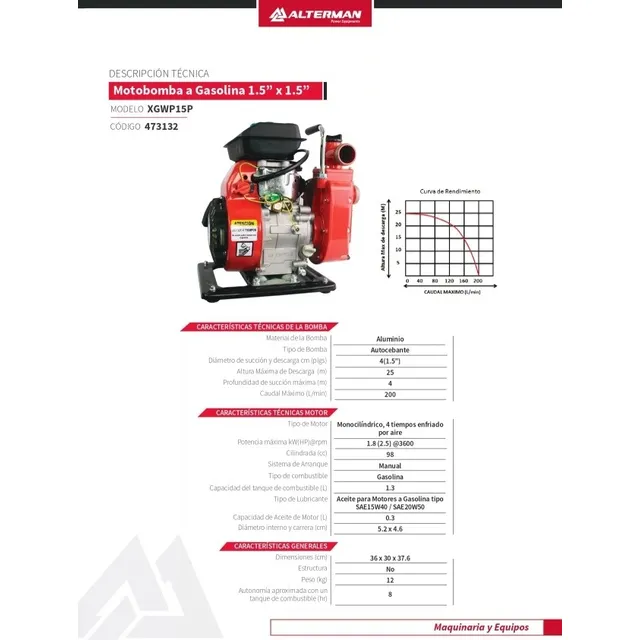 Motobomba A Gasolina 4t 2.5 Hp 