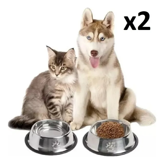 Tazón Para Mascotas 25cm Plato O Taza Para Perros Y Gatos 2p
