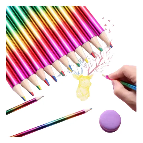 Lápices Arcoíris Tornasol Multicolor - Set De 12