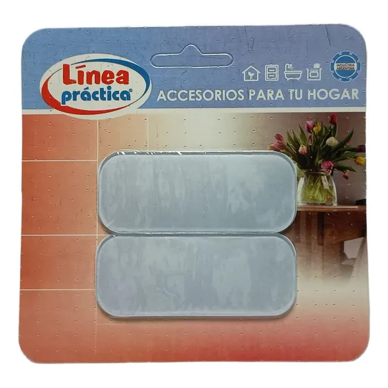 Blister 2u Topetina Autoadhesivos Rectangular Transparente