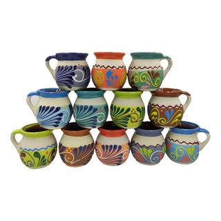 Tazas De Barro Jarro Artesanal Engobe 450 Ml Juego 12 Piezas Tazas De Barro Jarro Artesanal Engobe 450 Ml Juego 12 Piezas