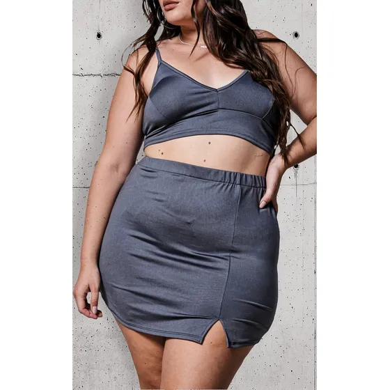 Pollera Mini Falda Corta Talles Grandes Mujer Plus Size Xl