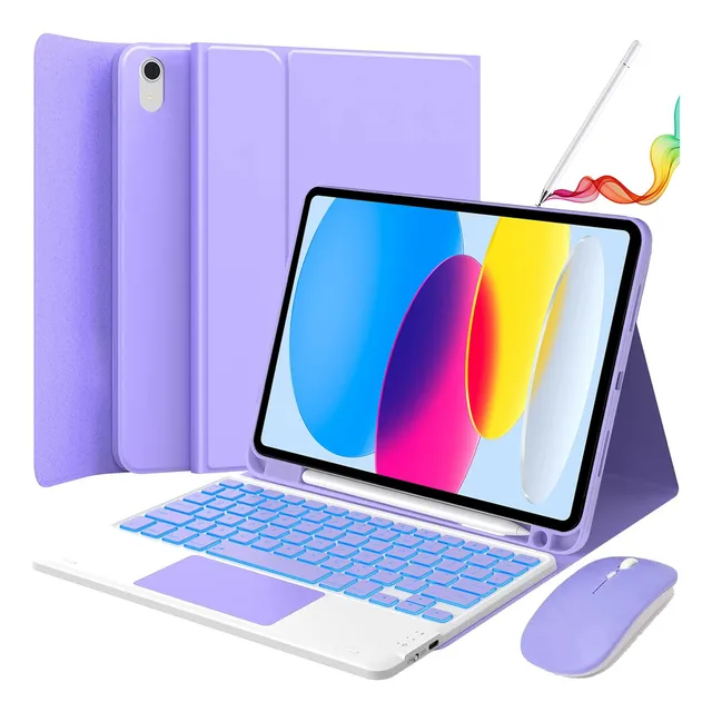 Funda C/teclado Mouse+lapiz Para iPad 10ª Gen 10.9'' 2022 Ñ
