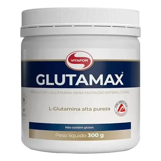 Glutamax Suplemento Alimentar Glutamina Em Pó Sem Sabor 300g Vitafor