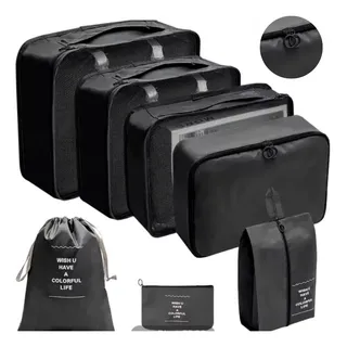 Kit 7 Peças Organizador Malas De Viagem Bolsas Necessaire Kit 7 Peças Organizador Malas De Viagem Bolsas Necessaire