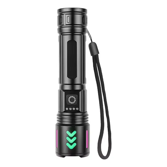 Linterna Tactica De Aluminio Con Zoom Recargable Luz Led