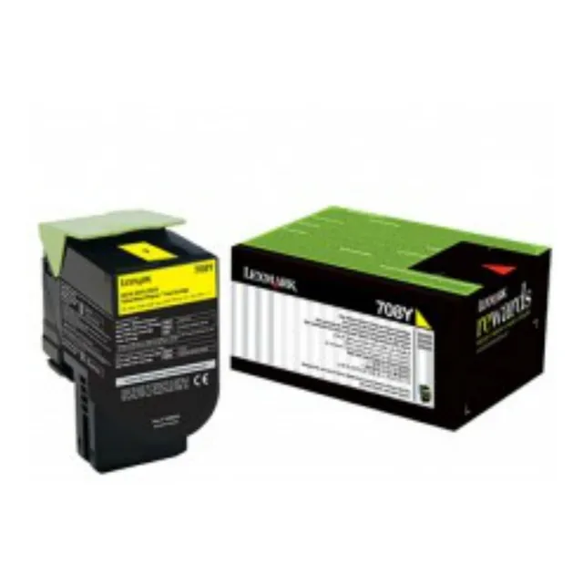 Tóner Lexmark 708y (70c80y0) Amarillo 1,000 Páginas