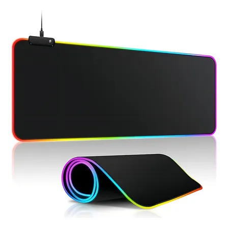 Mouse Pad Kimhi Gamer Rgb Alfombrilla Base De Goma Antideslizante 80x30cm Color Negro