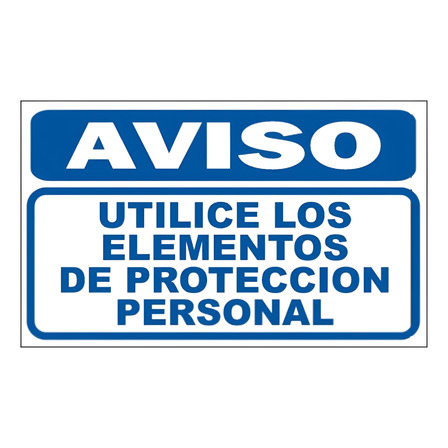 Cartel 22x28 Utilice Los Elementos De Protección Personal Azul Cartel 22x28 Utilice Los Elementos De Protección Personal Azul