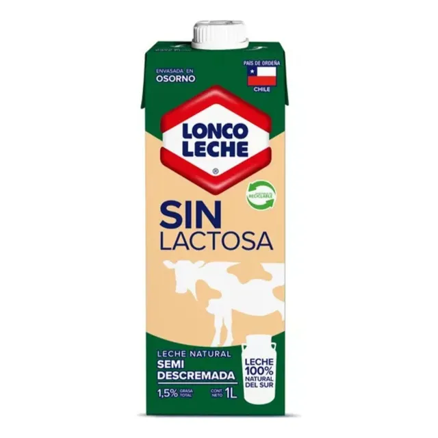 Leche Semidescremada Sin Lactosa Loncoleche 1L