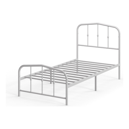 Base De Cama De Metal Blanca Heidi Zinus 1 Plaza 90x190x30cm Color Blanco Base De Cama De Metal Blanca Heidi Zinus 1 Plaza 90x190x30cm Color Blanco