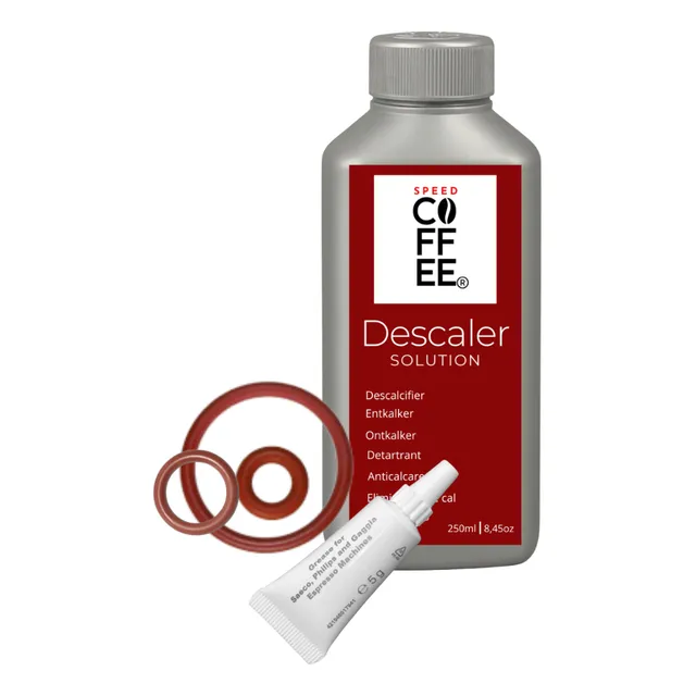 Descalcificante 250ml  Gaggia + Graxa Atoxica 5g + Kit Oring
