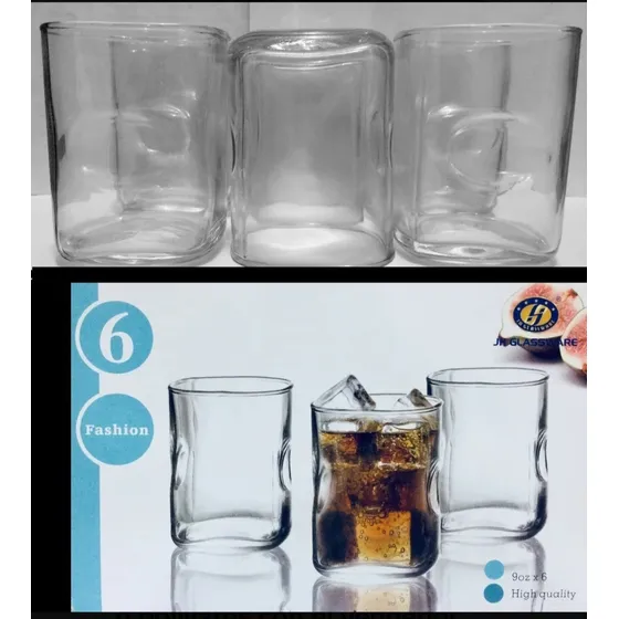 Set De 6 Vasos De Vidrio 6.5oz Vasitos Vaso Old Fashion 