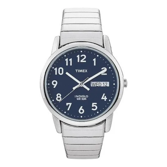 Reloj Timex Easy Reader Day-date 35 Mm Para Hombre, Tono Pla