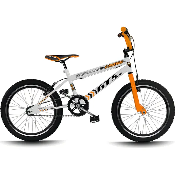 Bicicleta Aro 20 BMX cross infantil GT Sprint Cross R20 - branco/laranja