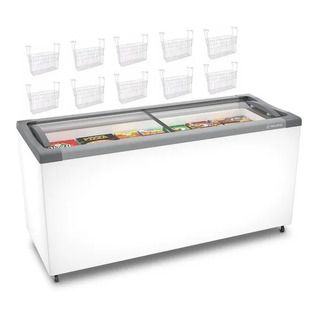 Freezer Horizontal 404l Nf55 220v + 10 Cestos Metalfrio