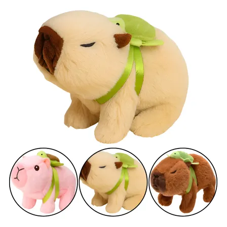 Brinquedo Pelúcia Capivara Que Anda E Pula Emite Som Bege