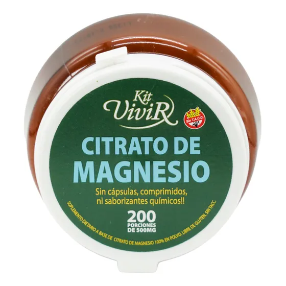 Citrato De Magnesio Puro Kit Vivir S/tacc 200 Porciones