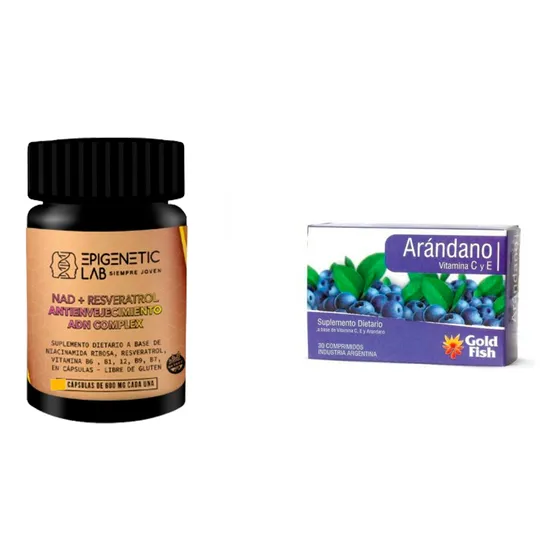 Nad + Resveratrol X 100 Capsulas + Arandanos + Vit C+vit E Sin Sabor
