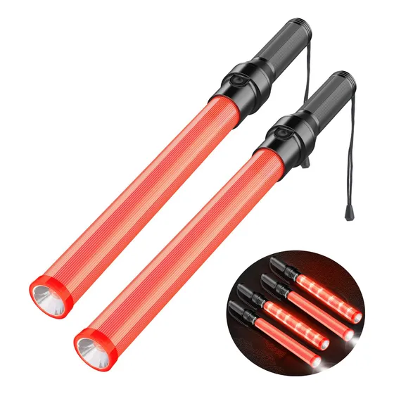 2pcs Luz Led Linterna De Seguridad Varita Tráfico De Señal