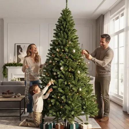 Árvore De Natal 2,1m 1600 Galhos Pinheiro Luxo Verde Cheia Verde