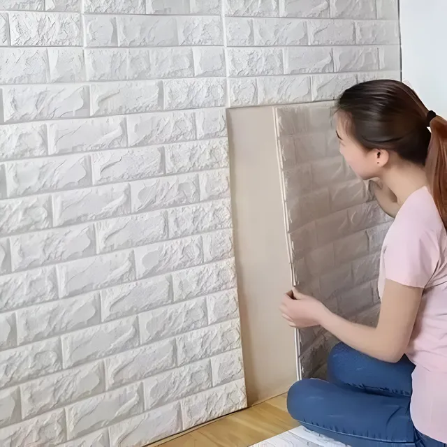 10 Painel 3d Revestimento De Parede Tijolinho Autocolante