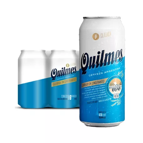 Cerveza Quilmes Clásica American Adjunct Lager Rubia Lata 473 ml 6 U