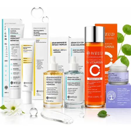 Weud Kit Skincare Anti-idade Rosto E Pescoço 6pcs