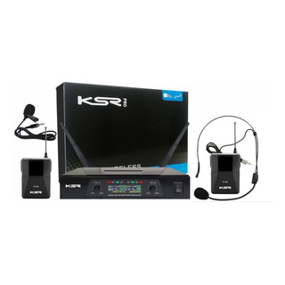 Microfone Sem Fio Duplo Headset + Lapela Camera Ksr Pro Uhf Microfone Sem Fio Duplo Headset + Lapela Camera Ksr Pro Uhf