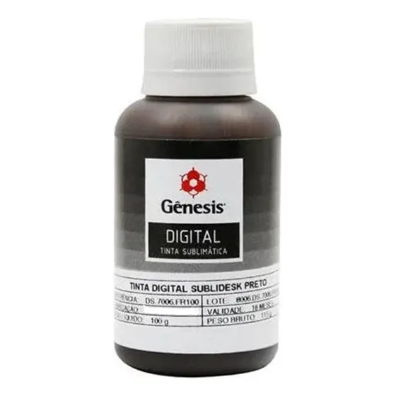 Tinta Sublimática 100ml Genesis Preta Para Uso Em Epson