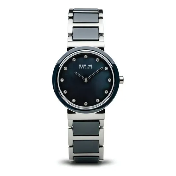 Reloj Bering Ladies Watch Ceramic Blue Silver 10725-787 Color De La Correa Azul Color Del Fondo Azul